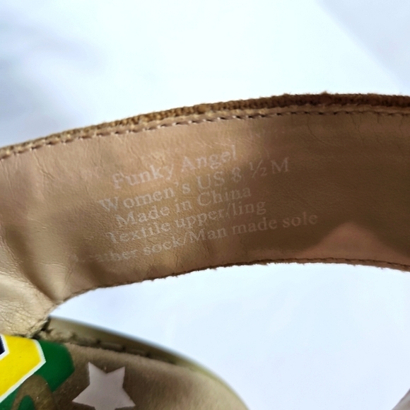 Vogue Tan Cloth Funky Angel Sandals Size 8.5 - Picture 5 of 9